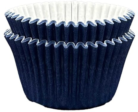 Scrumptious! - 24PC Cupcake Cases - Navy - 65GSM 51mm x 38mm Greaseproof Paper Baking Cases - Great for Birthday and Anniversary Party Muffins, Cakes and Bakes