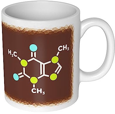 getDigital Koffein Molekül Becher Tasse für Nerds und Geeks, Keramik, weiß, 10 x 10 x 10 cm