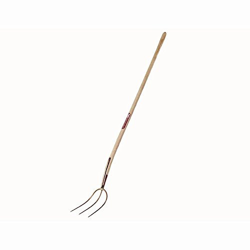 Streugabel 3 Zink. 135cm- Eschenstiel, 30x30cm gold