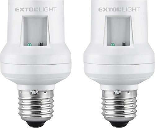 Extol Light Funk-Lampenfassungen 2er Set 43810 für Glühbirnen mit Fassung E27, Reichweite 30 Meter, Drahtlos, ohne Fernsteuerung, 60 W, 230 V, Weiss