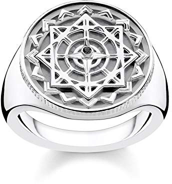 THOMAS SABO Unisex Ring Vintage Kompass Silber 925Er Sterlingsilber, Geschwärzt D_TR0041-714-11
