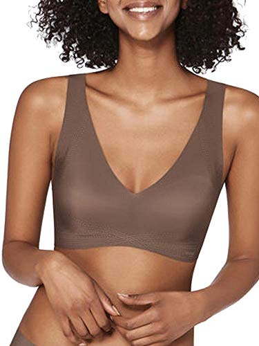 Sloggi Damen Zero Feel N BH. Kabelloser BH mit Viscomagic-Technologie, einer innovativen Technik, die mehr Halt bietet und sich dennoch wie eine zweite Haut anfühlt., mud, S