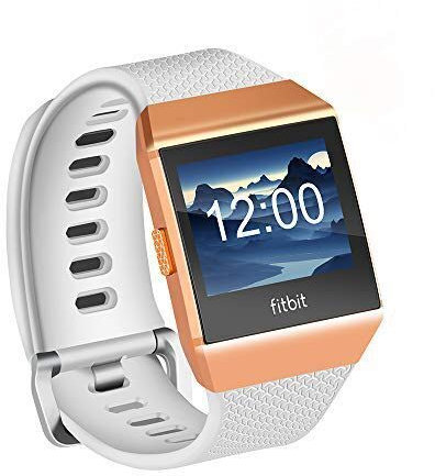 Fotover Ersatzarmband Kompatibel mit Ionic,Einstellbar atmungsaktiv weiches TPU-Uhrenarmband Ersatzband for Ionic Fitness Smartwatch mit Ionic Schutzfolie,White