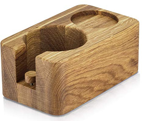 Clara Coffee Tamperstation 58mm | Tamper Station aus Schönem Eichen Holz Für Siebträger: Durch Gutes Barista Zubehör den Weg Zum Optimalen Espresso Meistern | Tamper Abstellfläche