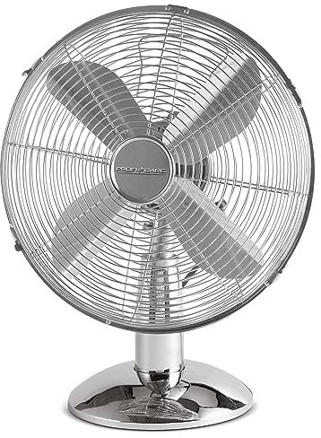 ProfiCare® Ventilator mit Schwenkfunktion | Ventilator leise 3 Stufen | Ø 25 cm | Tischventilator 30W | Fan | Tischventilator sehr leise | PC VL 3062 M chrom