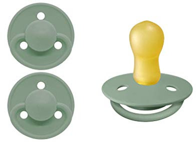 Mininor 2-Pack Schnuller, Naturkautschuk mit Kirschform aus Dänemark (Sage, Größe 2 (6+ Monate))