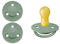 Mininor 2-Pack Schnuller, Naturkautschuk mit Kirschform aus Dänemark (Sage, Größe 2 (6+ Monate))