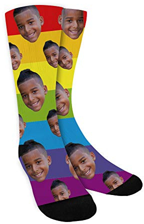 MissChic Personalisiert Foto,Lustige , Socken Individuell, mehrere Gesichter,Legen Sie Ihr Gesicht auf Socken für Unisex, Geschenk für Freuen, Herren, Freundin, Mutter, Schwester