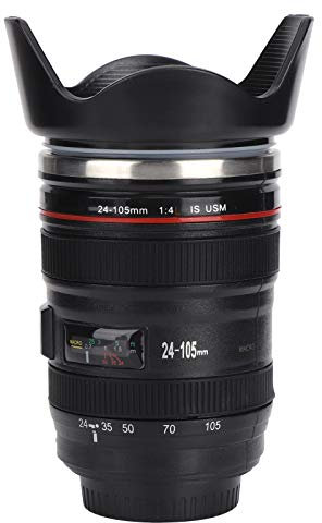 Lente de cámara de simulación Taza Lente de cámara Taza de café Taza de cámara Tazas de café con fotos divertidas Taza con lente de acero inoxidable Termo Grandes regalos para fotógrafos Suministros p
