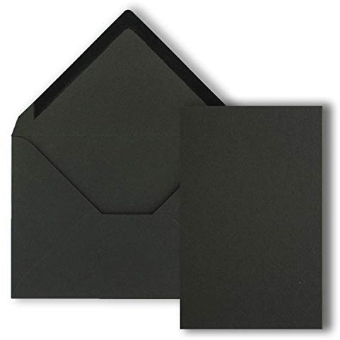 FarbenFroh by GUSTAV NEUSER 25x Einzelkarten Set Kraftpapier mit Briefumschlägen DIN A6 / C6 in Schwarz - 14,8 x 10,5 cm - ohne Falz