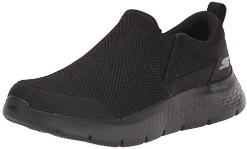 Skechers Gowalk Flex – Athletische Schlupfschuhe, Lässig, Loafer, Wanderschuhe mit Luftgekühltem Schaumstoff GO Walk Herren, Black Textile, 44 EU