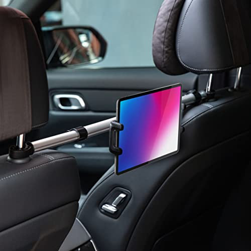 Girafus Soporte Tablet Coche Central 4-13 Pulgadas Entre Asientos !!+Correa y Cadena para móvil!! Soporte iPad Coche Central Reposacabezas Porta Adaptador Tablet Coche para iPad Air, Pro 12.9 Switch