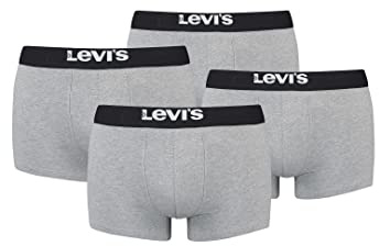 Levi's Solid Basic Herren Boxershorts Unterwäsche aus Bio-Baumwolle im 10er Pack, Farbe:Middle Grey Melange, Bekleidungsgröße:M