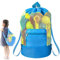 LANSKYLAN Strandtasche Strandspielzeug Tasche Kinder Sandspielzeug Netztasche Strand XL Groß Mesh Beach Bag Netz Rucksack für Sandspielzeug Strandtasche Spielzeug Rücksack für Familie Urlaub