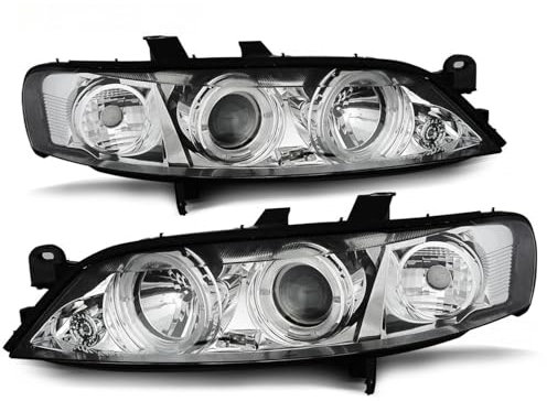 LED Angel Eyes Scheinwerfer Set in chrom für Opel Vectra B 99-03.02