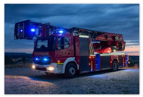 Tapete Vlies 104x70cm Feuerwehrauto mit Sirene Nr. H8854M_TV5BL