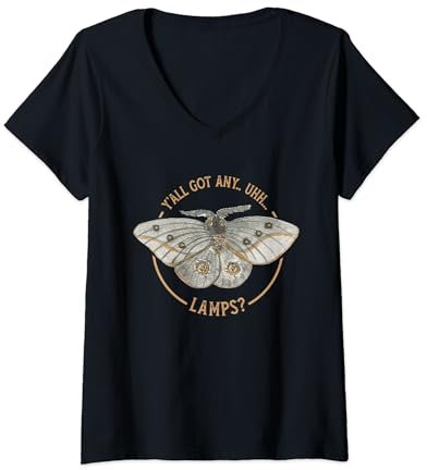 Lustige Y'all Got Any Uhh Lampen | Motte Meme Humor T-Shirt mit V-Ausschnitt