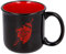 Elbenwald Zelda Taza con motivo Shield 400 ml para fanáticos de los videojuegos Cerámica Negro Rojo