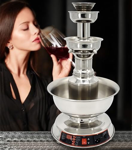 Machine À Fontaine À Vin, Machine À Fontaine À Vin Électrique À 3 Niveaux, Réglage De La Température De 0 À 100 °, Capacité De 3,5 L, Machine À Distributeur De Vin, pour Vin, Champagne, Eau, Jus