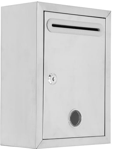 Ipetboom 1 x verschließbarer Briefkasten mit Schlüsselschloss, Wandhalterung, wetterfest, sicherer Briefkasten mit Schlitz für Umschlag, Zuhause, Büro, Geschäft, Dekoration