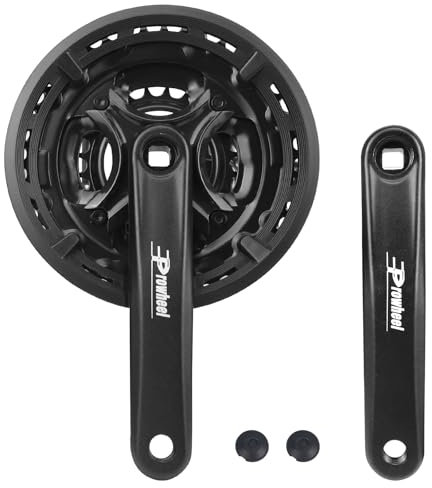 ZUKKA Fahrrad Kurbelgarnitur Vierkant 42-34-24 Zähne für 3x6/7/8 Gang 170mm für Mountainbike Getriebe Vierkantgetriebe