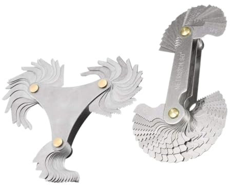 CIYODO Gewindelehren 2 Stück Aus Edelstahl Mit Stufenlos Verstellbarem Neigungsmesser Schraubengewindemessgerät Für Metrische Und Unc/unf Gewinde Für Metallverarbeitung