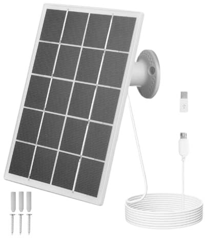 Panneau solaire pour caméra de sécurité, chargeur solaire 10 W – Panneau solaire étanche IP65 avec support de montage réglable à 360° pour lampes publicitaires, ventilateurs électriques