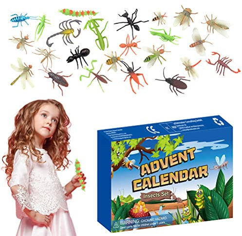 Adventskalender 2024, 24 Tage Weihnachts-Countdown-Kalender, Weihnachts-Countdown-Adventskalender, Fidget In – Sects Toys, Große Sensorische Spielzeug-Überraschung, (EW22)