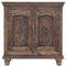 Marrakesch Vintage Kommode mit Türen aus Holz 90cm | Skandinavische Deko kleines Sideboard Komode Somios braun handgeschnitzt für stilvolle Aufbewahrung & Dekoration im Wohnzimmer & Schlafzimmer
