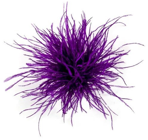 Broche à plumes violettes pour fête, robe de mariage, décoration de robe d'autruche - Épingles à cheveux pour femme et fille