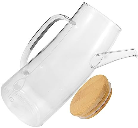Cabilock Aceitera de Vidrio 550ml botella de spray señor contenedor de aceite de cocina engrasadores dosificador aceite recipiente dispensador de aceite de vidrio botella de aceite Madera