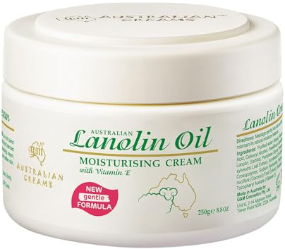 Lanolin Cream Moisturiser for Dry Cracked Skin | 250g Day Cream | Vitamin E | Intensive Hydration - Australian Creams