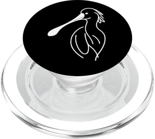 Line Art Oiseau et ornithologue Spatule noire PopSockets PopGrip pour MagSafe