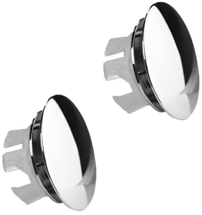 TPZORJX Lot de 2 couvercles de trop-plein en acier inoxydable pour lavabo de 22 à 24 mm,bouchon trop plein lavabo,bouchon lavabo,trop plein lavabo,cache trou trop plein lavabo