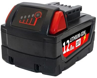 Batterie Au Lithium, Compatible Avec Milwaukee, Batterie For Outil Électrique M18, Chargeur, BR, XC, 18 V, 6 000 MAh, 9 000 MAh, 12 000 MAh M18B5, 48-11-1860, Batterie 18650 Intégrée(18V - 12.0Ah)