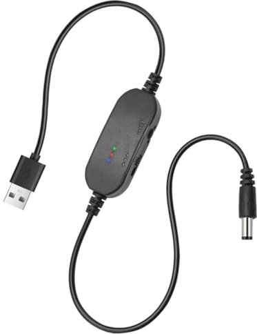Panlouting Rechange Câble USB 5V à 12V avec Vitesse et Direction Réglables pour Ponceuse à Ongles | 150cm | DC 5,5 * 2,1mm | Indicateur LED
