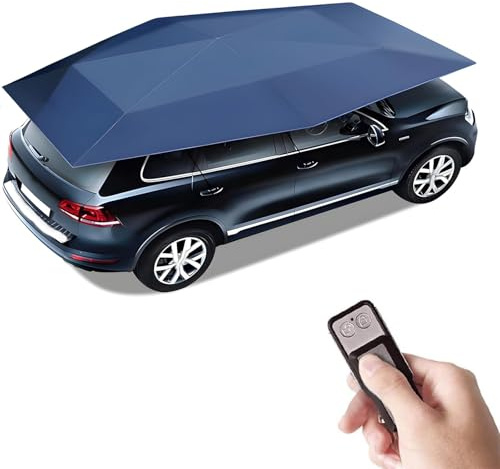 RoyceBee Ombrello Parasole Completamente Automatico per Auto, Parasole Pieghevole Elettrico per SUV con Isolamento Termico Telescopico, Telecomando Automatico, Uso Esterno,A-4.8m/15.7ft