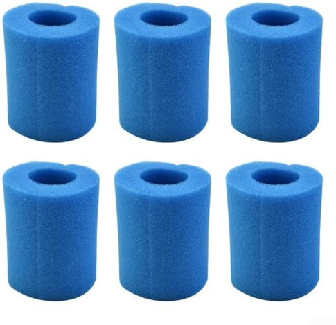 6Pcs Swimming Pool Filter Sponge for Intex Type II 58094, Washable Reusable Filter Cartridge Sponge Replacement Foam Cartridge(6)