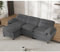 ZX Design Ecksofa mit Schlaffunktion mit Polsterhocker, Cord Sofa, Sofa 3 sitzer, Ecksofa für Wohnzimmer,Schlafzimmer und kleine Wohnungen (Grau)