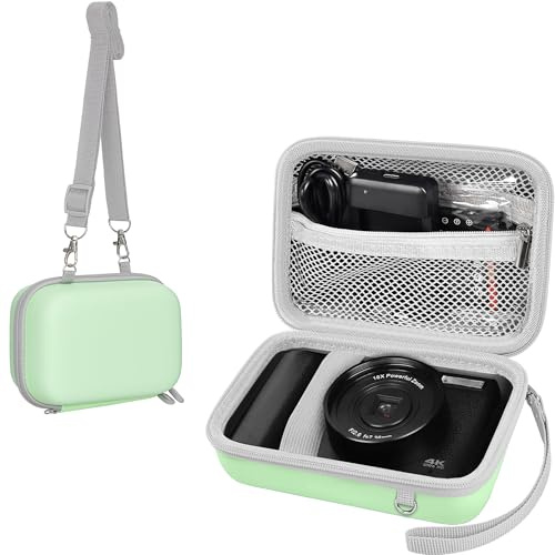 Leayjeen 4K Digitalkamera-Tasche, für saiyuanxing/VAHOIALD/GUEVWES/AUREAPIX/HOOPWNE/G7X Mark III Schutzhülle mit Tragegriff und Schultergurt (nur Tasche) Grün