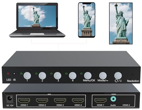 4K Image Rotator, Live Screen Projector for Mobile Phones, Supports 3840*2160@60Hz Resolution, 360° Image Rotation, Image Capture, Same Screen Display Functions