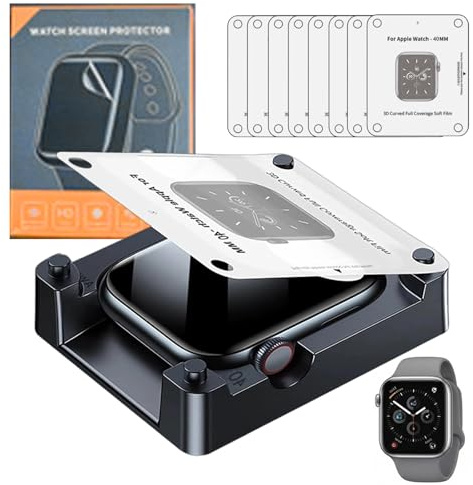 Vylara 8 Stück Displayschutz für Apple Watch SE3 /SE2/SE/Series 6/5/4 40mm, mit Auto-Ausrichtungskit, Blasenfreie, Wasserdicht, Kratzfest,Selbstheilungsfähigkeit,Einfache Installation