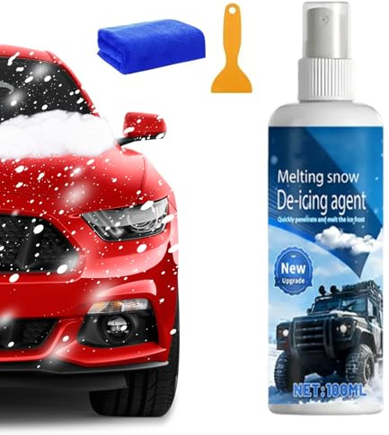 gifyym Enter Spray pour pare-brise, 100 ml, dissolvant de neige et fondant, spray de dissolvant, pour essuie-glace, voiture, camion, garage, autoroute, parking