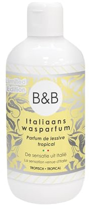 B&B Italienisches Wäscheparfüm Limited Edition Tropical 250ml – Langanhaltender Duft & Duftverstärker für Wäsche, Süßer Kokos- und Fruchtduft, Textilien weich und frisch (Bis zu 25 Wäschen)