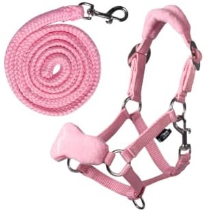 Holly & Claire HKM 15691 Hobby Horse Halfter mit Fleece | Realistisches Steckenpferd Zubehör für Kinder | Weich gepolstertes Spielzeugpferd-Halfter | Hochwertige Hobbyhorsing Ausrüstung (Rosa)