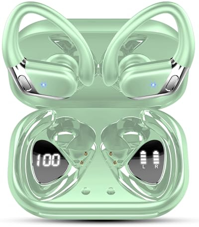 Matast Auriculares Bluetooth Deportivos, 50 Horas, inalámbricos, Bluetooth 5.4 con cancelación de Ruido ENC y 4 micrófonos HD, Auriculares in-Ear con estéreo Hi-Fi, IP7 Resistente al Agua, Pantalla