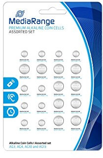 MediaRange Premium Alkaline Knopfzellen-Set, sortiert, AG3|AG4|AG10|AG13, 20er Pack