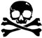 Pirate Jolly Roger Crack Skull Bone Fun Stickers Vinyl Decals 15.2CM x 13.7CM - Black