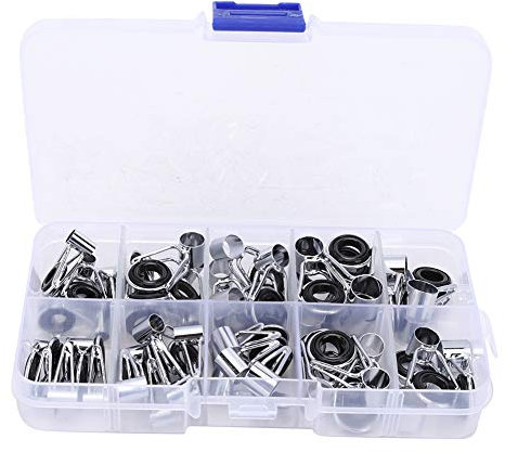 90 Stücke Angelrute Führungsring Edelstahl Keramik Angelrute Teile Spitze Reparatur Ersatz Führungen Kit, 9 Größen