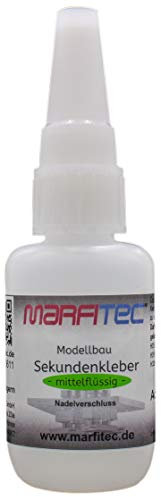 marfitec© Modellbau Sekundenkleber 20g mittelflüssig - Metall Nadelverschluss